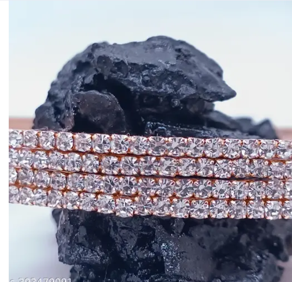 Stunning Rose Gold Bangles with White Diamonds | High-Quality American Diamonds