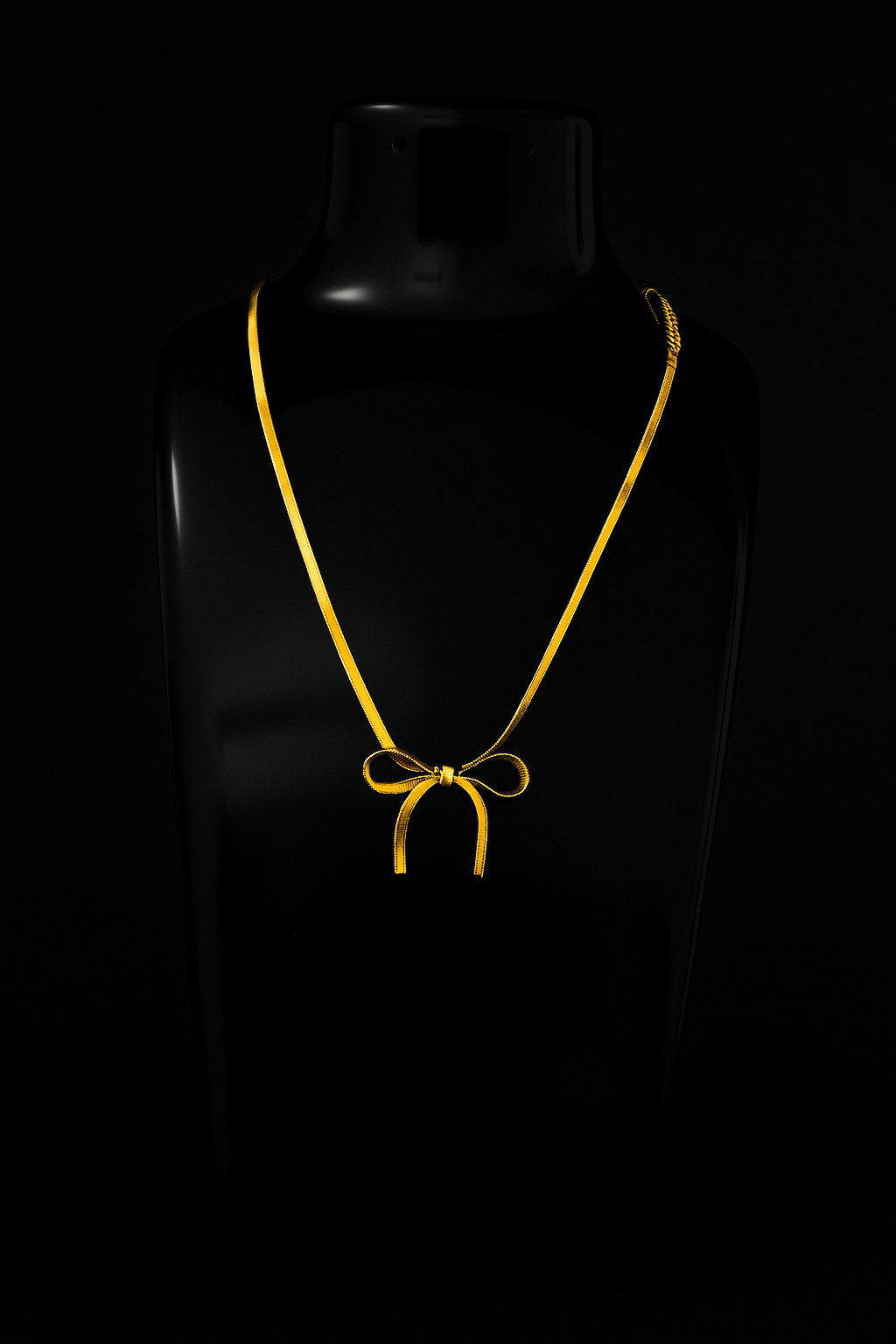 Stainless Steel Anti Tarnish Bow Choker Chain Necklace Korean Bow Necklace