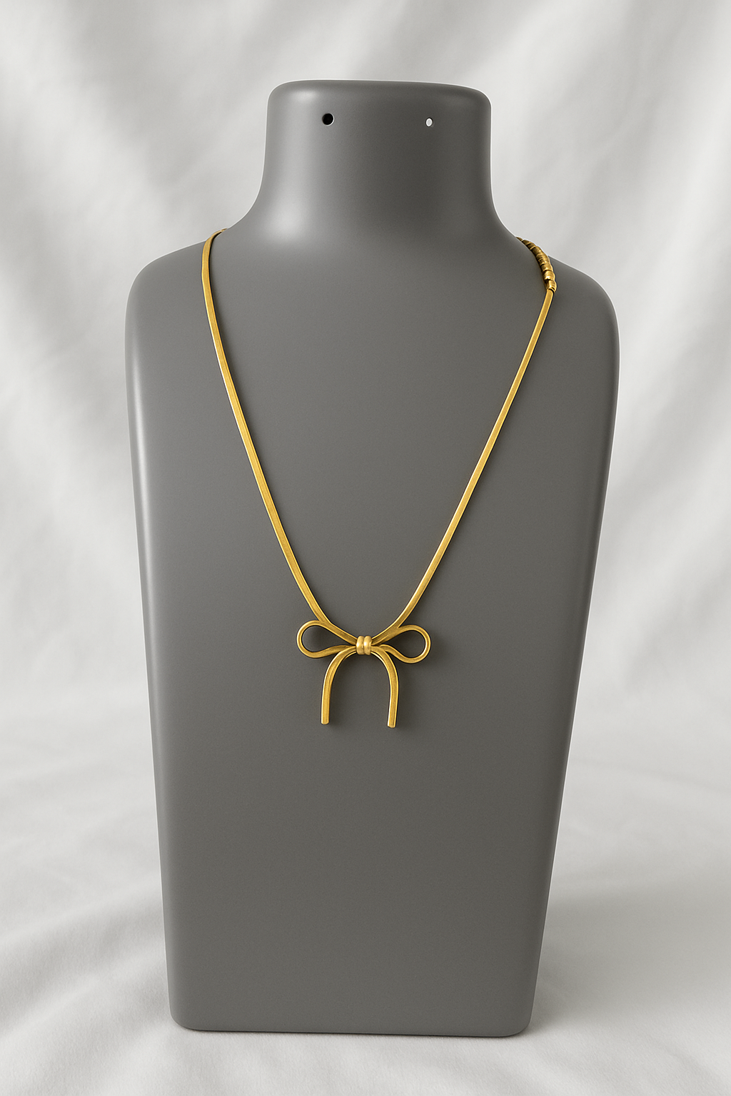 Stainless Steel Anti Tarnish Bow Choker Chain Necklace Korean Bow Necklace