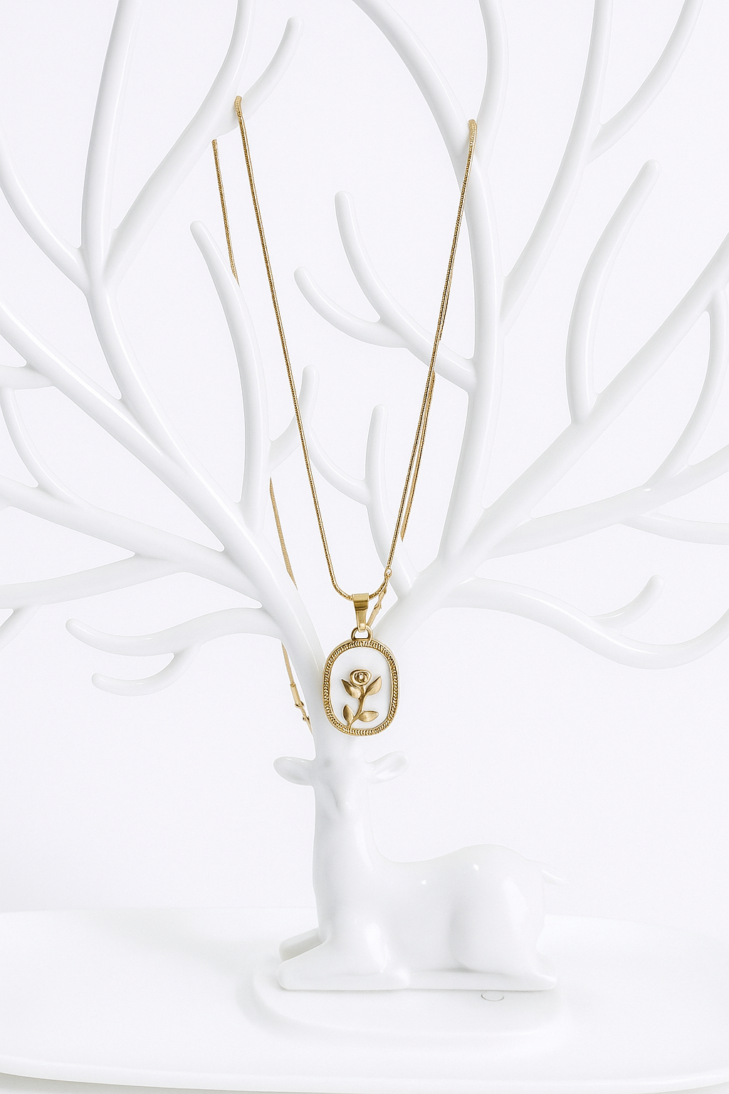 Stylish Anti Tarnish Gold Plated Rose Flower Pendant