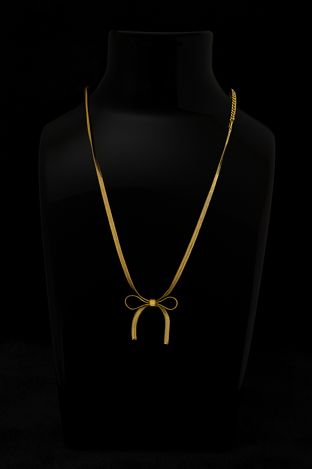 Anti Tarnish Bow Chain Pendant Necklace For Girls & Women