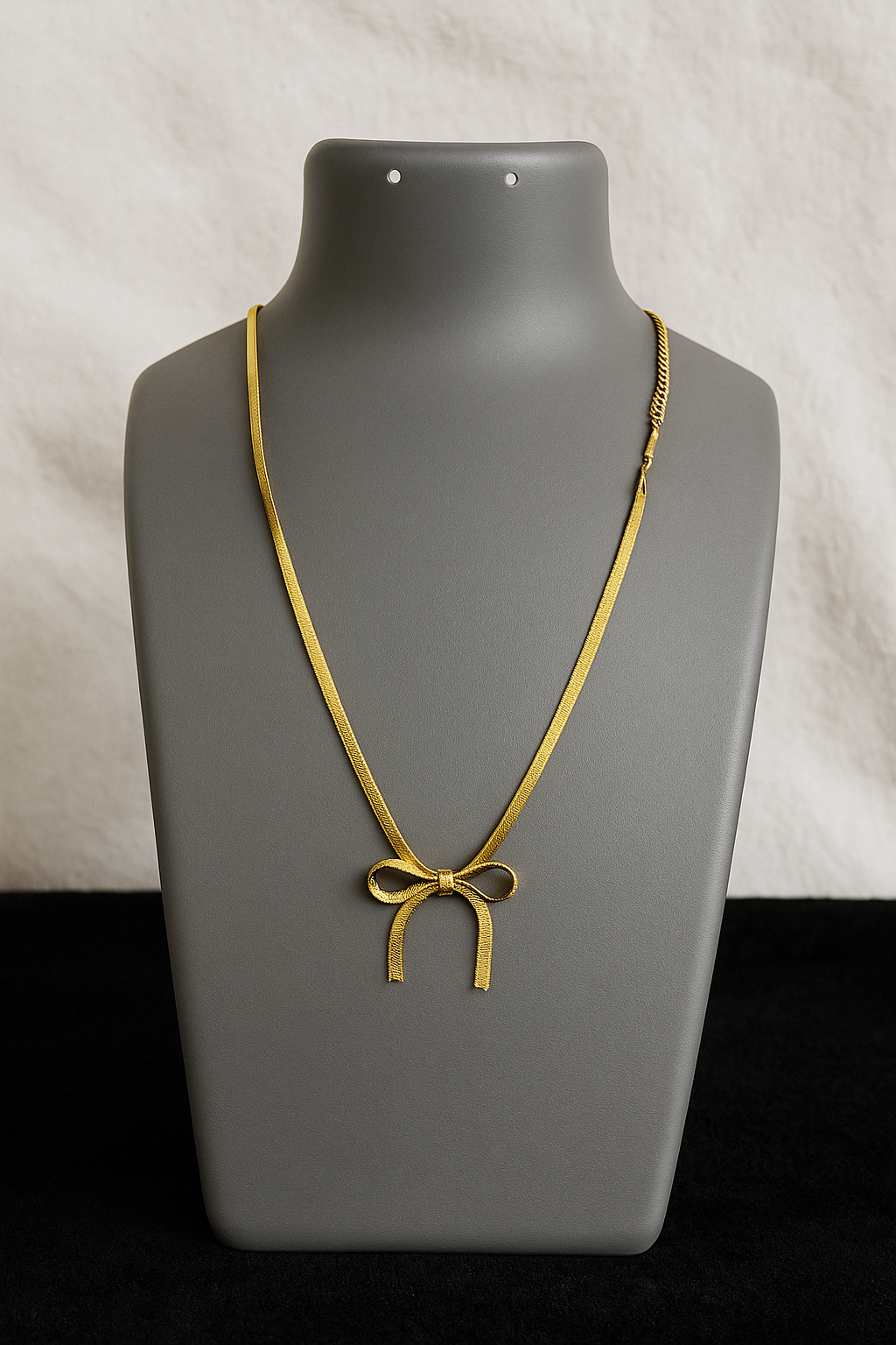Anti Tarnish Bow Chain Pendant Necklace For Girls & Women