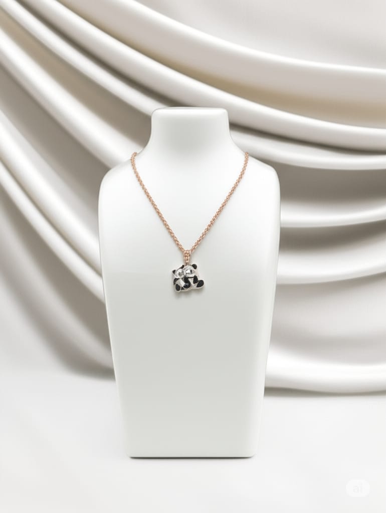 Black & White Sitting Panda Pendant for women & Girls