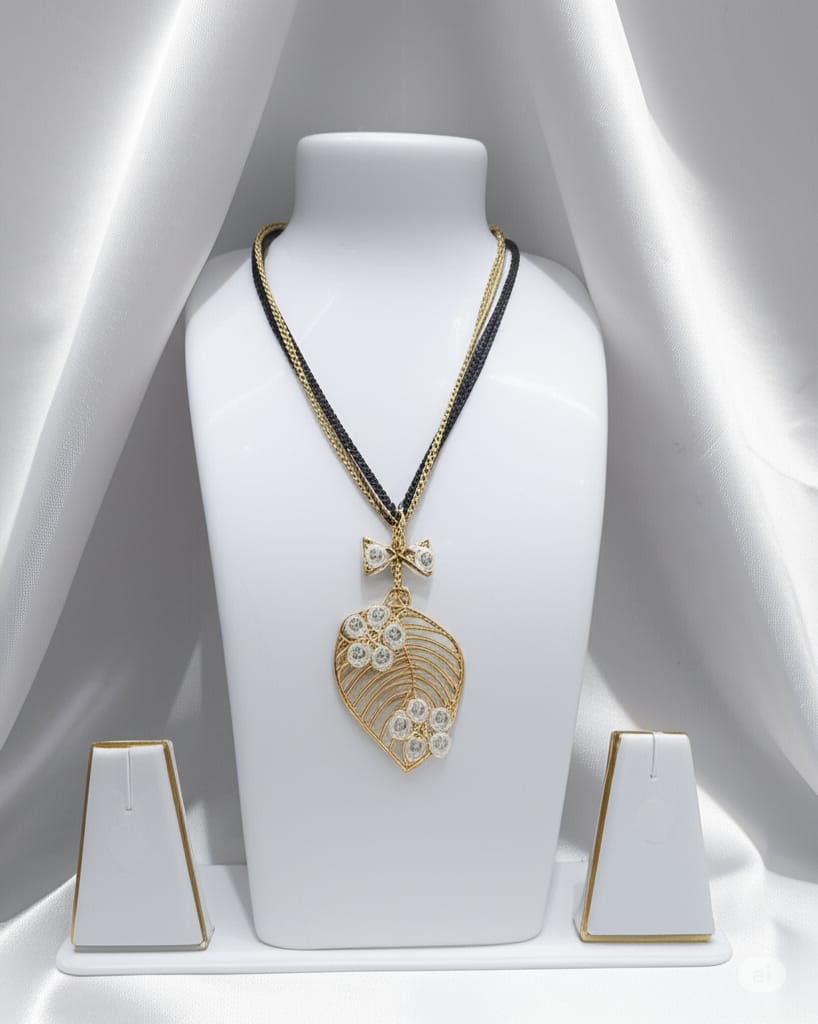 Dokra Necklace with Gold Leaf Set Made by Tribes of Jharkhand