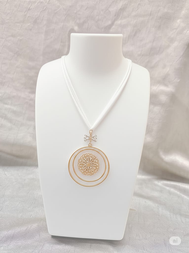 Dokra Necklace with Gold Leaf Set Made by Tribes of Jharkhand