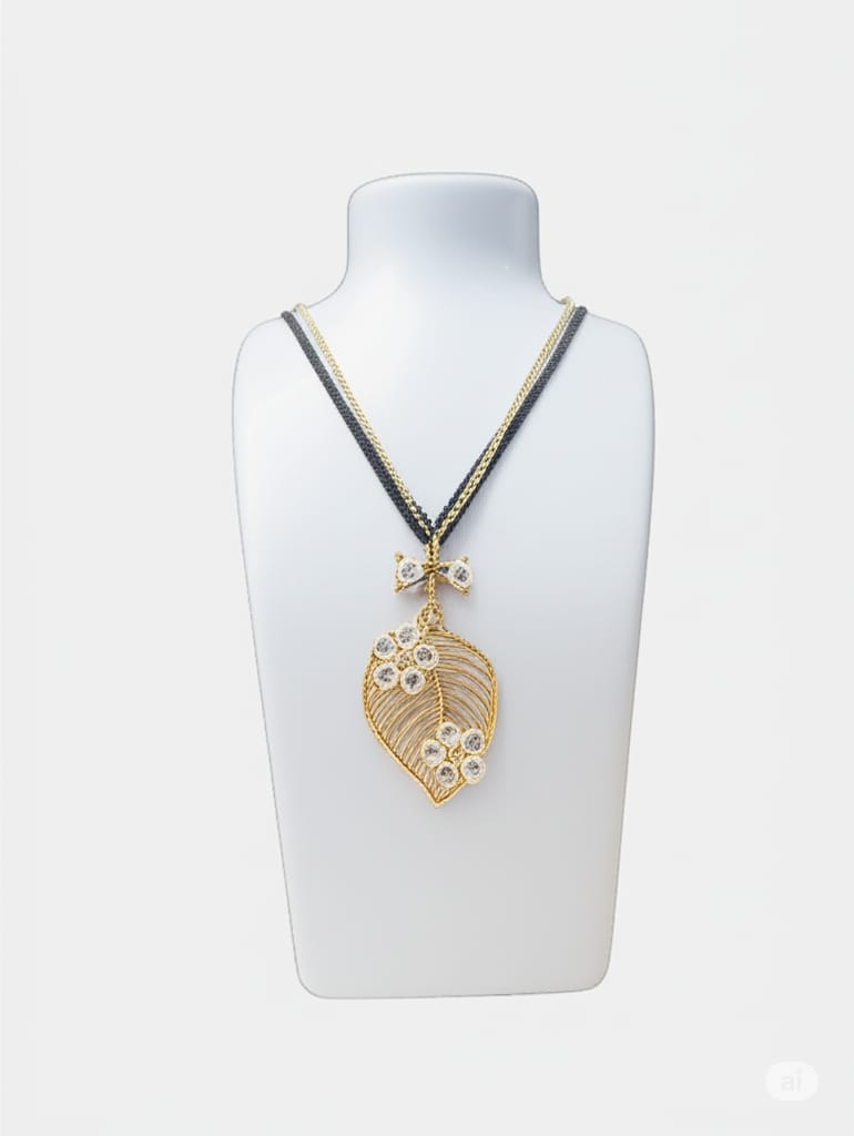 Dokra Necklace with Gold Leaf Set Made by Tribes of Jharkhand