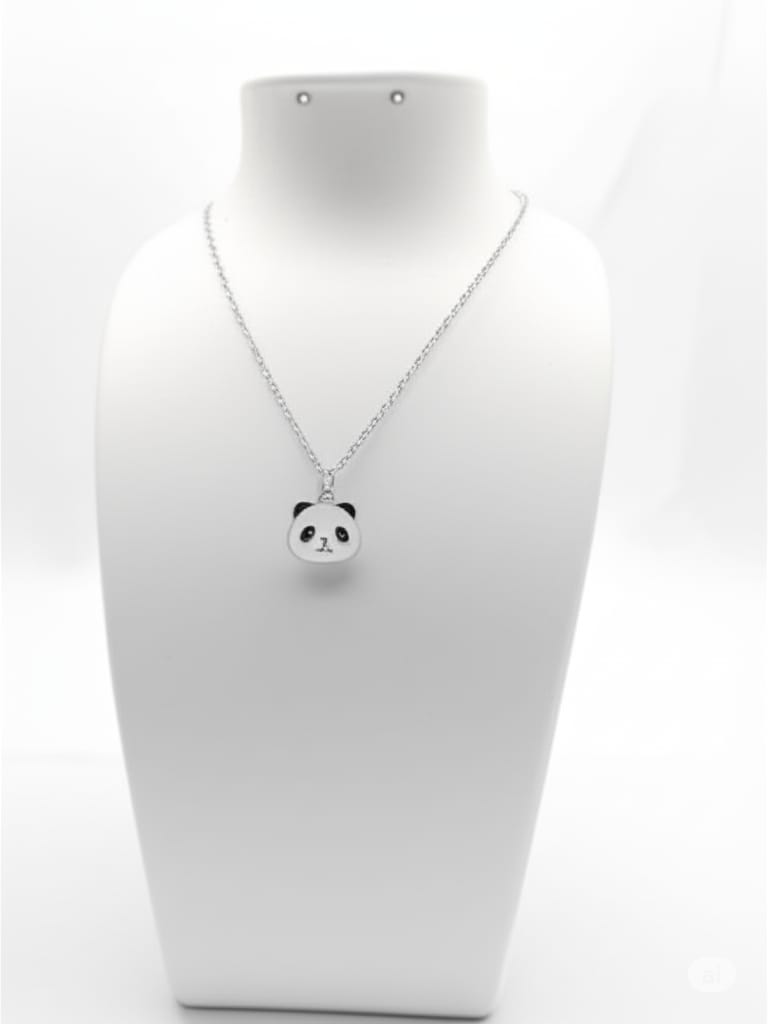 PANDA FACE PENDANT WITH CHAIN