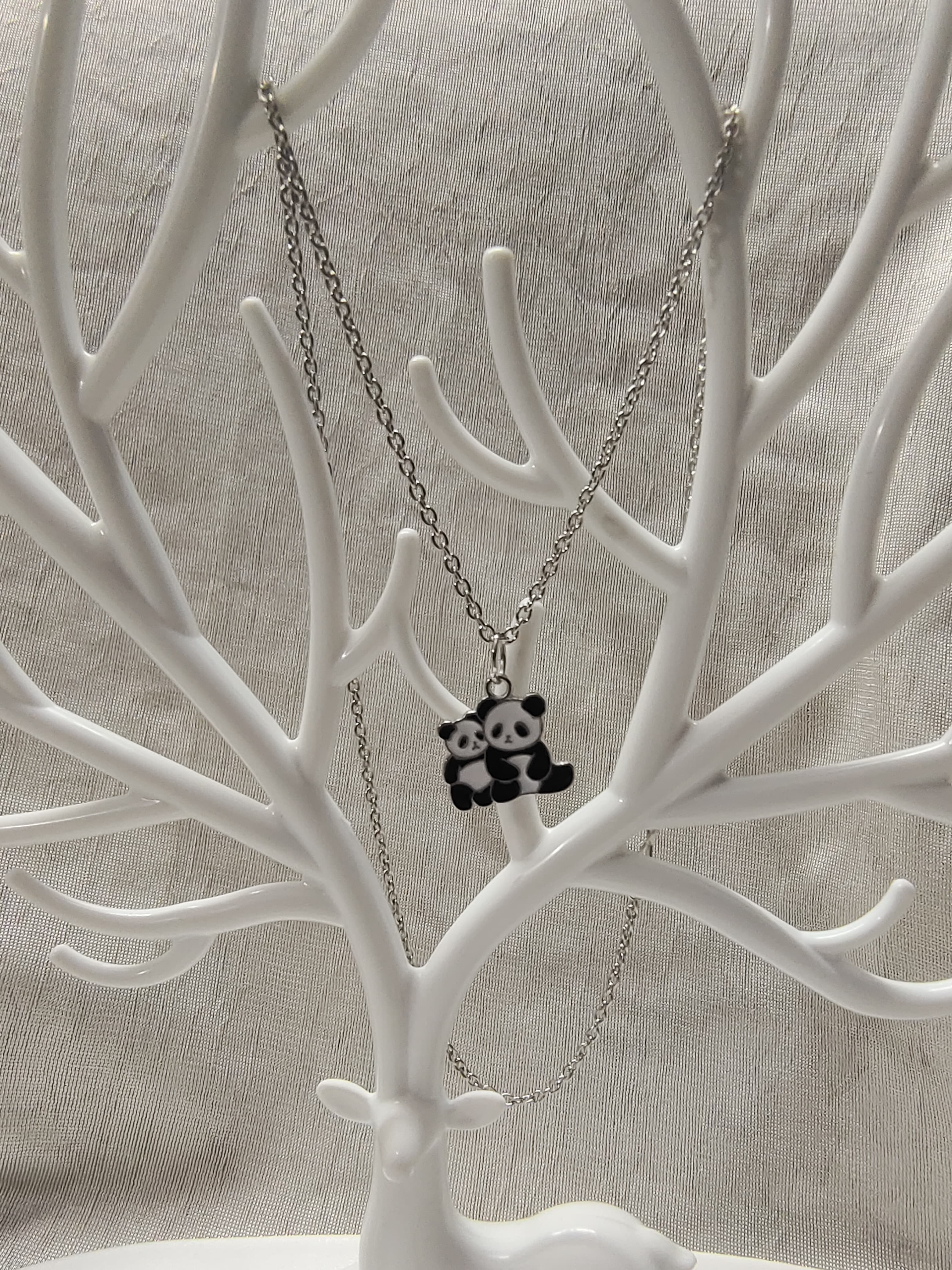 Black & White Sitting Panda Pendant for women & Girls