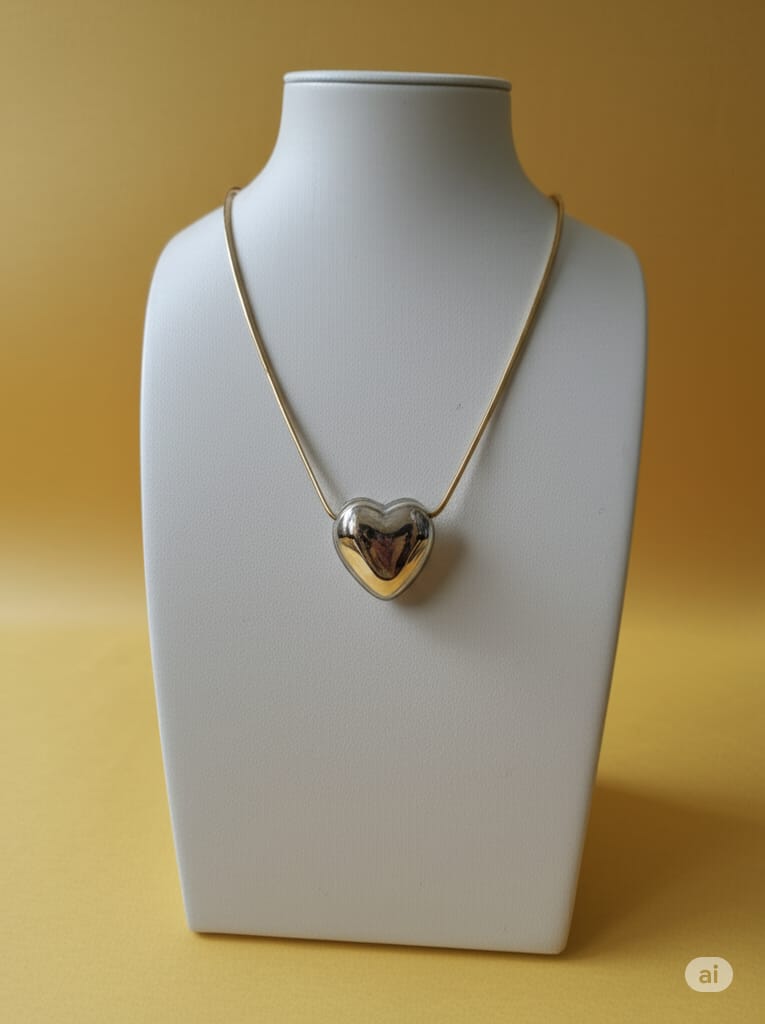 Gold Plated Heart Pendant Necklace ||gift for girls Gold-plated Stainless Steel Necklace (Pack of 1)