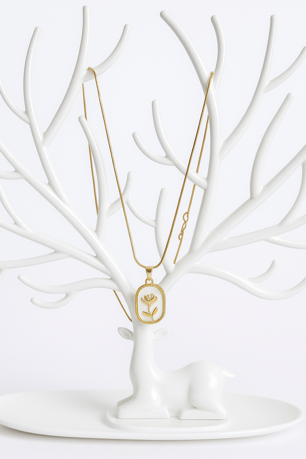 Stylish Anti Tarnish Gold Plated Rose Flower Pendant