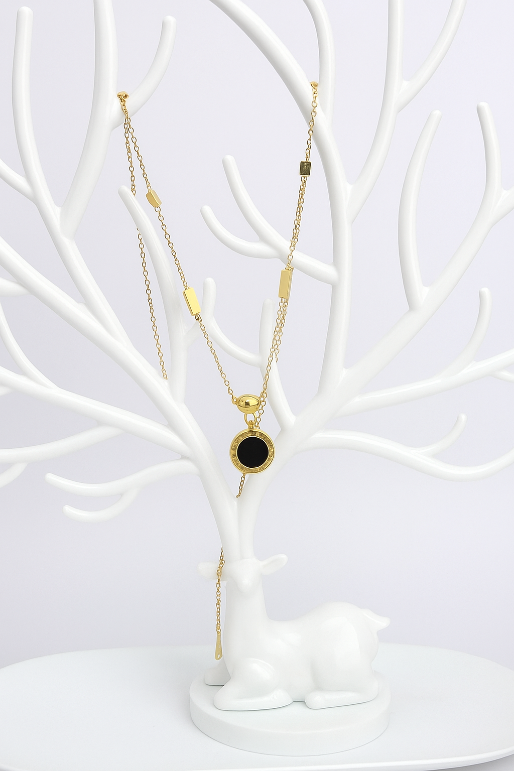 Stainless Steel Cubic Zirconia Gold-plated Plated Alloy, Stainless Steel Necklace