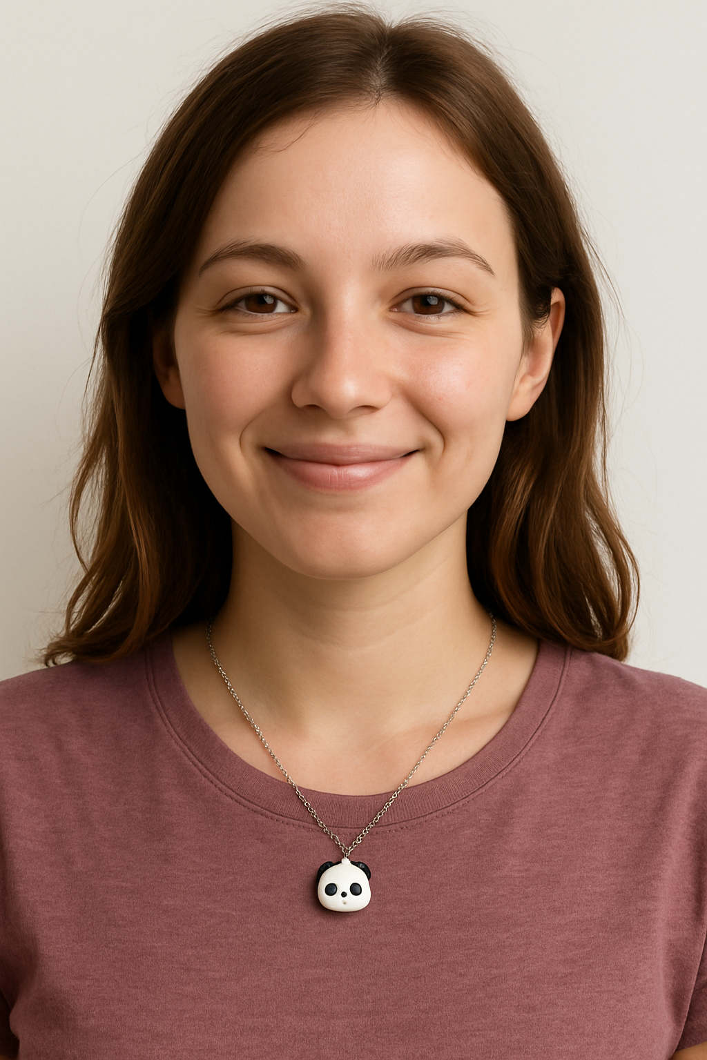 PANDA FACE PENDANT WITH CHAIN