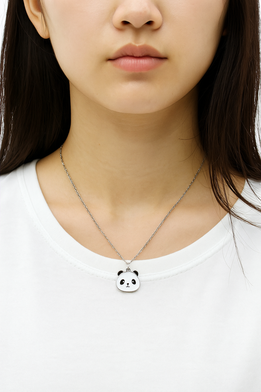 PANDA FACE PENDANT WITH CHAIN
