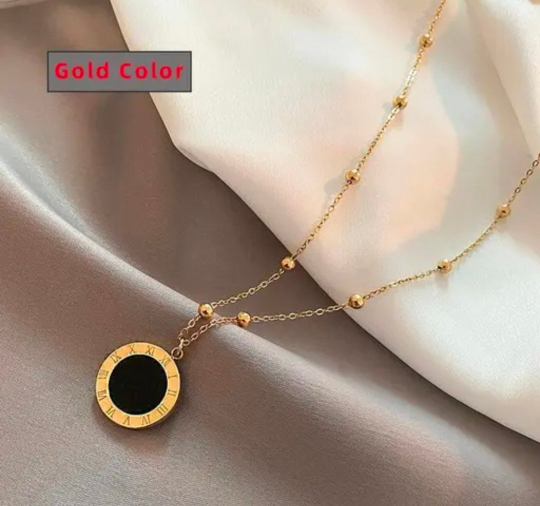 Stainless Steel Cubic Zirconia Gold-plated Plated Alloy, Stainless Steel Necklace