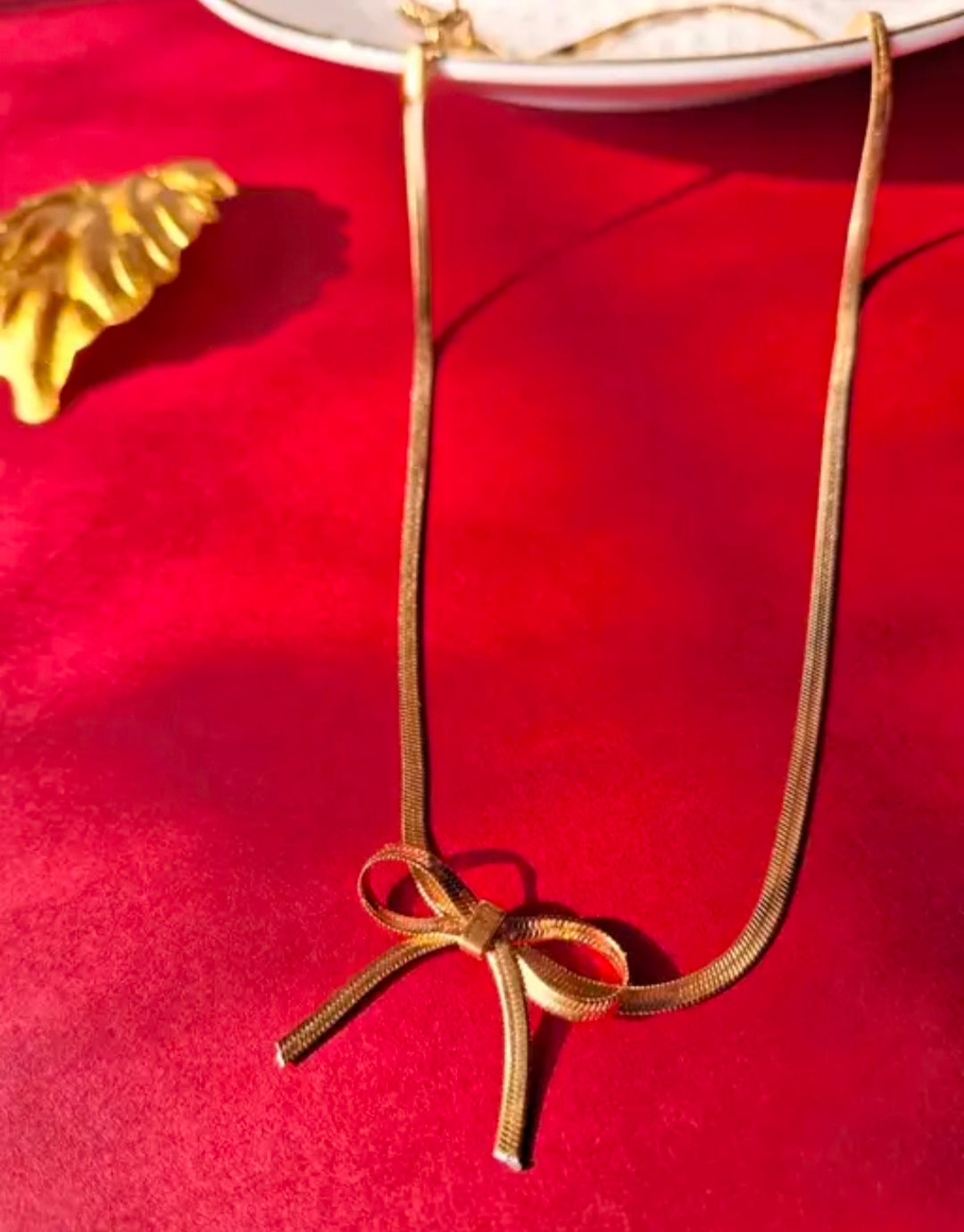 Stainless Steel Anti Tarnish Bow Choker Chain Necklace Korean Bow Necklace